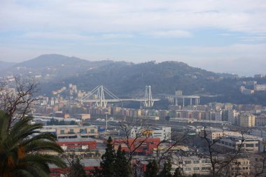 Cenova 'da Ponte Morandi Köprüsü Harabeleri