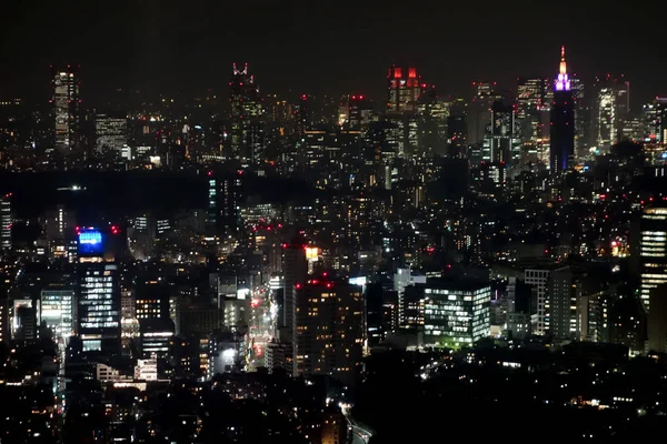 Vista aérea nocturna de Tokio — Foto de Stock