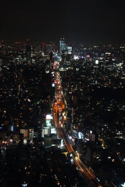 Tokyo hava gece görünümü
