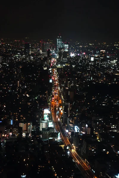 Vista aérea nocturna de Tokio — Foto de Stock