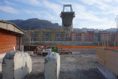 Cenova 'da Ponte Morandi Köprüsü Harabeleri