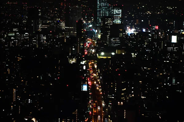 Vista aérea noturna de Tóquio — Fotografia de Stock