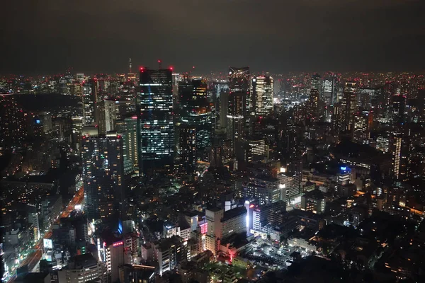 Vista aérea noturna de Tóquio — Fotografia de Stock