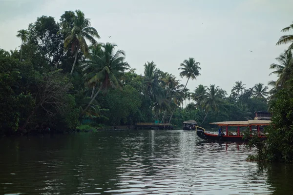 Kerala India Circa October 2017 Backwater Network Brackish Lagoons Lakes — 스톡 사진