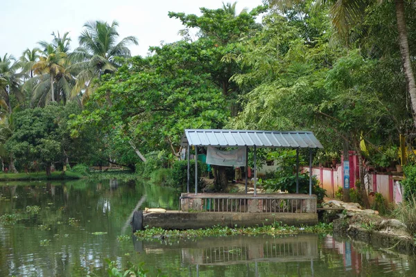 Kerala India Circa Oktober 2017 Backwaters Nätverk Bräckta Laguner Sjöar — Stockfoto