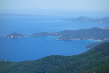 Monte Capanne, Elba, İtalya 'dan hava manzarası