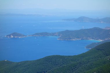 Aerial view from Monte Capanne, Elba, Italy clipart