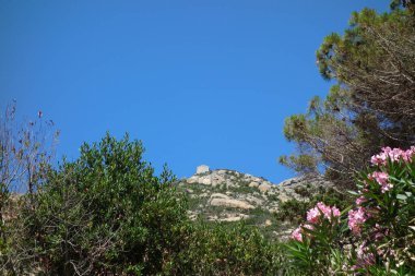 Montecristo Adası 'ndaki San Mamiliano manastırı (eski adı Oglasa), İtalya' nın Portoferraio kentindeki Toskana Takımadası 'nın bir parçası.