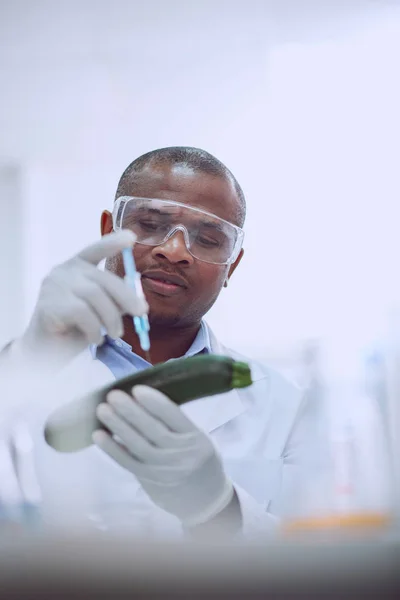 Έξυπνη αφροαμερικάνικης ερευνητής δοκιμή ένα κολακιθακιού — Φωτογραφία Αρχείου