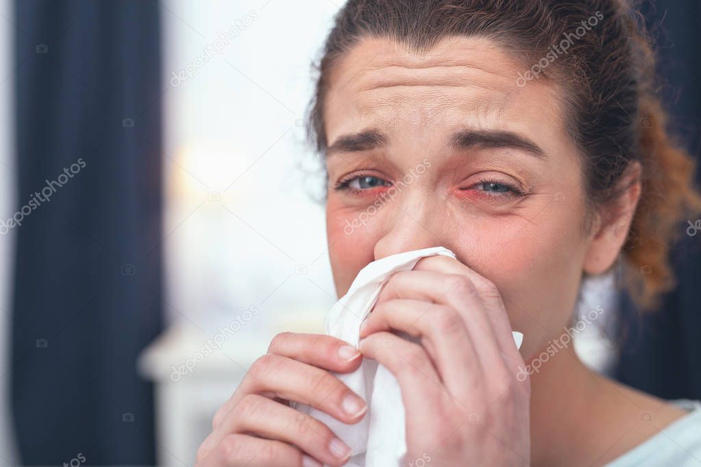Young girl experiencing a case of flu
