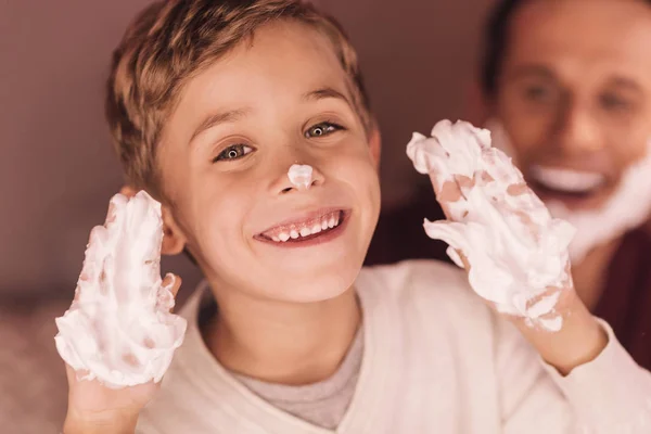 Portrait of a happy delighted boy — Stock Photo, Image