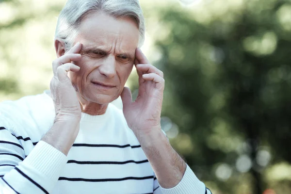 Irritated male trying to remember his name — Stock Photo, Image