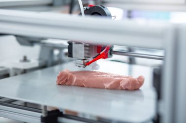 3d yazıcı et parçası yapma yakın çekim