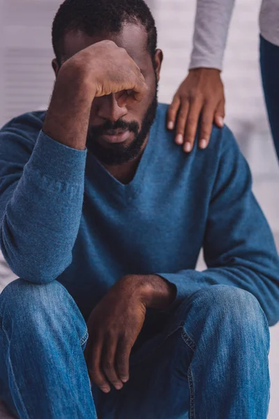 Upset man thinking about his problems — Stock Photo, Image