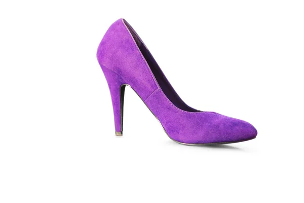 Beautiful purple pump being isolated on white background — Stock Photo, Image