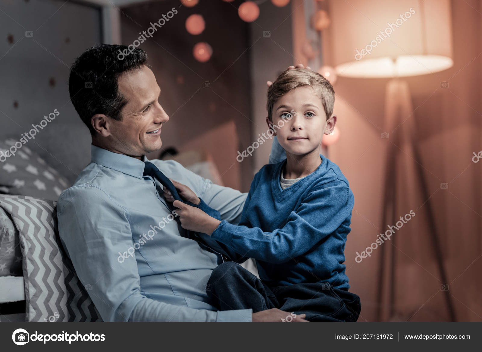 Handsome Boy Looking Straight At Camera Stock Photo