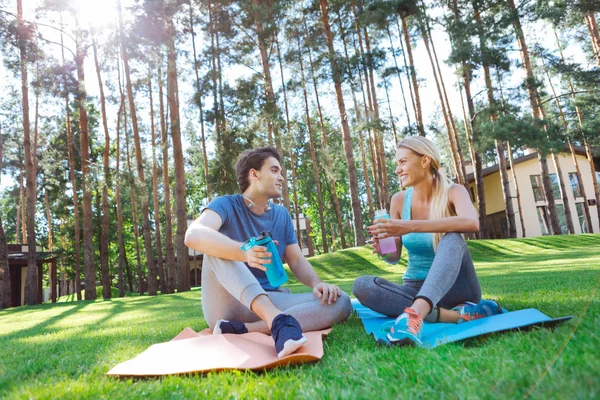 Happy positive young woman being in a great mood — Stock Photo, Image