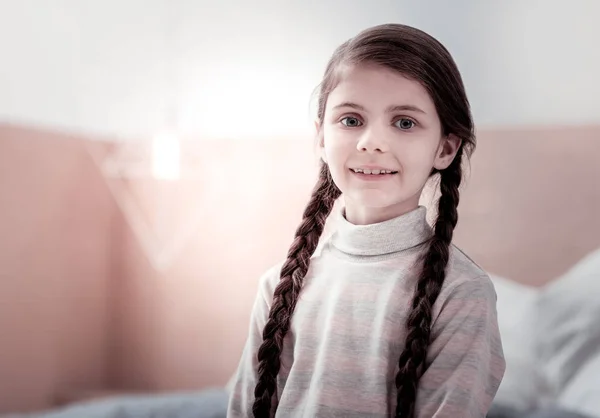 Portrait of amazing child with braids — Stock Photo, Image