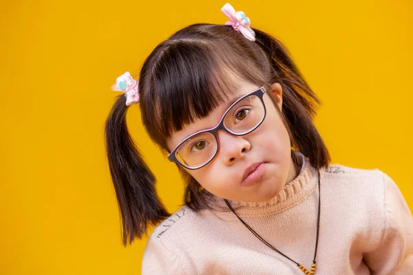 Precious cute lady with two tails attentively looking — Stock Photo, Image