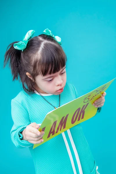 Great Curiosity Dark Haired Curious Kid Mental Disorder Carrying Poster — Stock Photo, Image