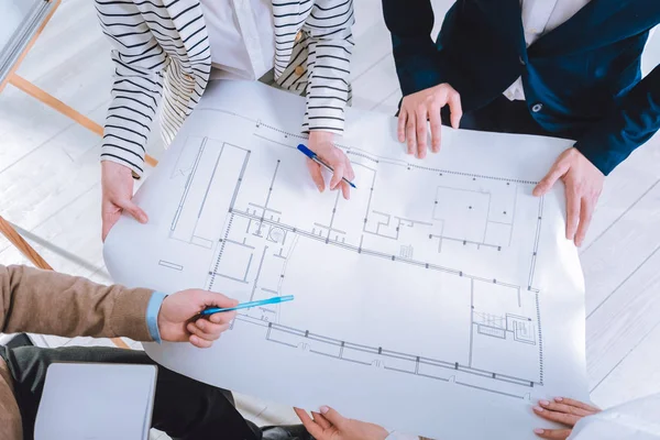 Top view of a professional blueprint — Stock Photo, Image