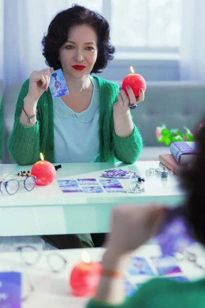 Reflection of a skilled powerful fortune teller — Stock Photo, Image
