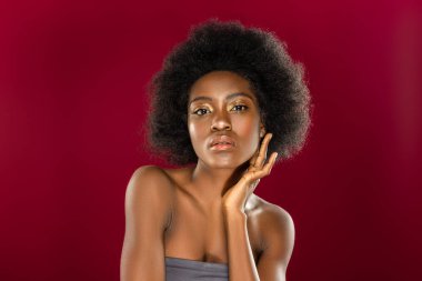 Güzel çekici afro Amerikalı kadın yüzü