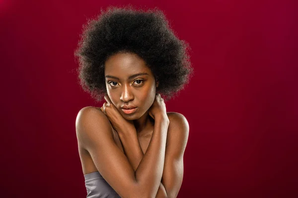 Pleasant attractive brunette woman looking at you — Stock Photo, Image