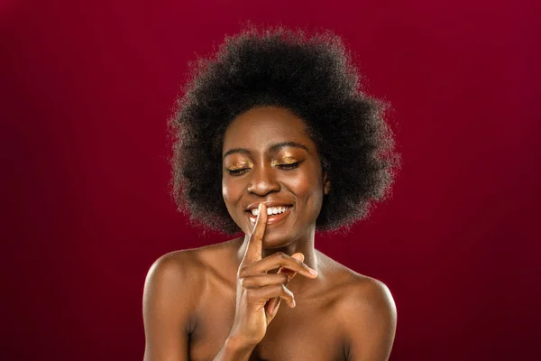 Delighted positive woman showing a happy smile — Stock Photo, Image