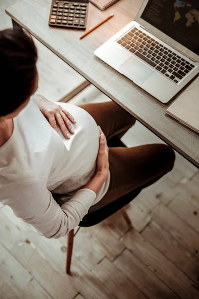 Top view of a nice pregnant woman — Stock Photo, Image