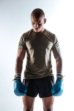 Kaslı sportif boksör spor takım ve Boks eldiveni