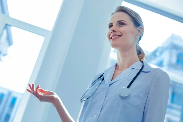 Low angle picture of attractive doctor — Stock Photo, Image