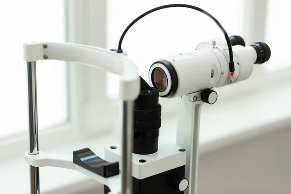 Modern plastic black and white apparatus for eyesight checking — Stock Photo, Image