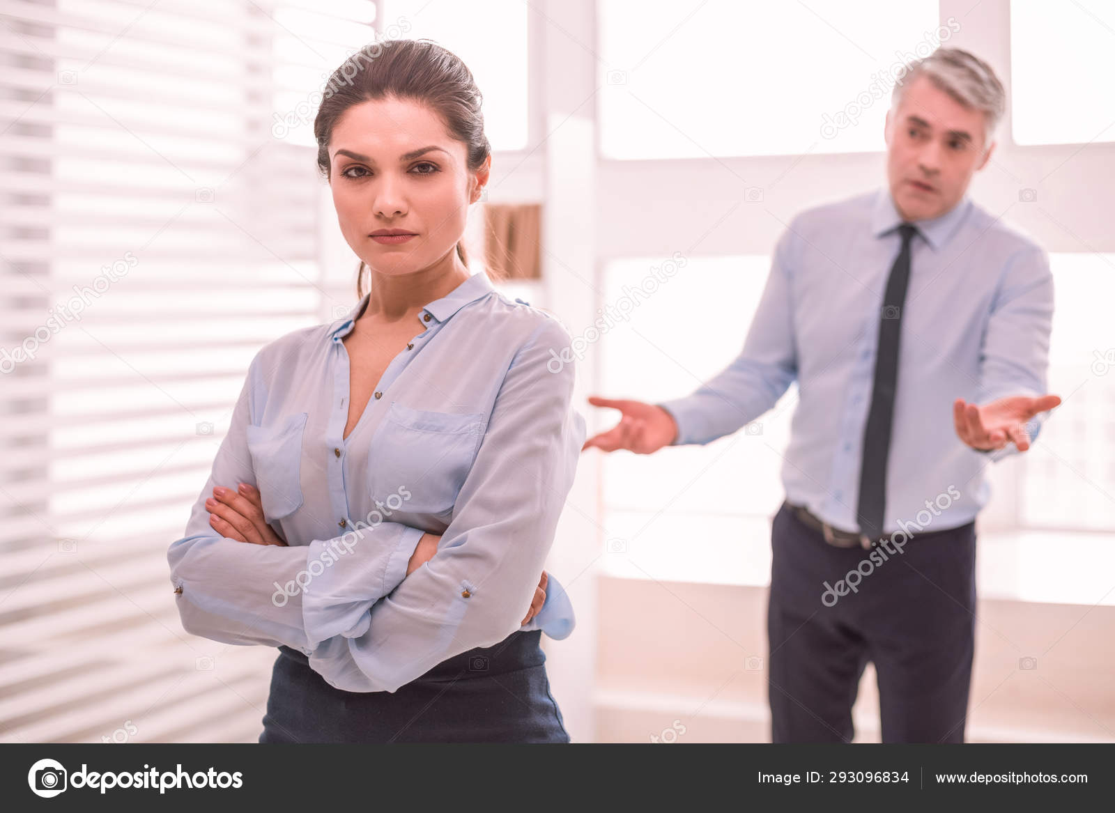 Woman Does Not Pay Attention To The Man Criticising Her Stock