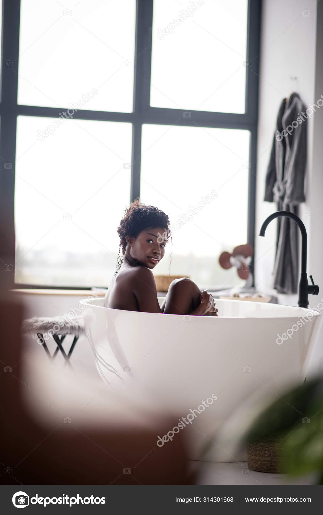 Brunette Hair in the baths