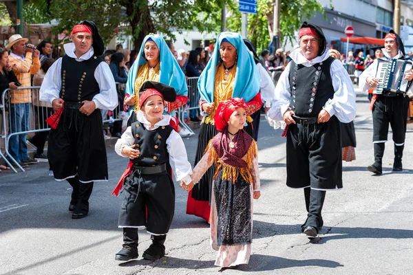 Nuoro Sardinia Italy August 2018 Parade Traditional Costumes Sardinia Occasion — Stock Photo, Image
