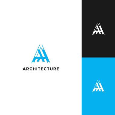 Monogram harf aa logo mimarisi, minimalist tarzda