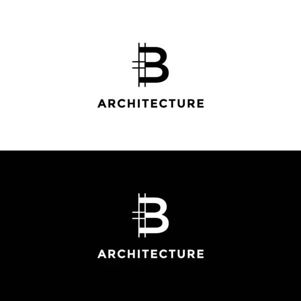 Monogram Písmeno Logo Architektura Minimalistickým Stylem — Stockový vektor