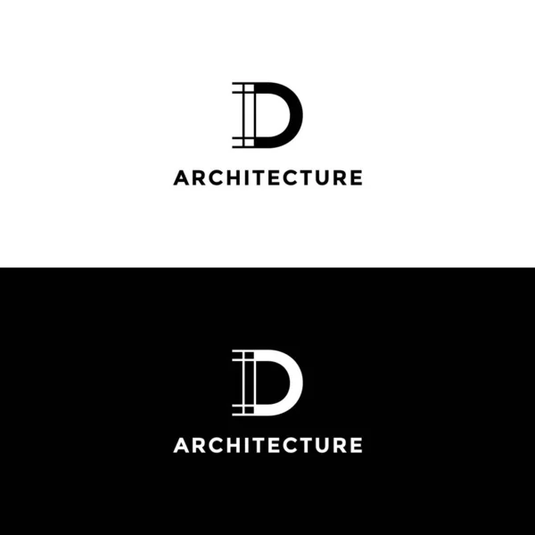 Monogram Bokstav Logotyp Arkitektur Med Minimalistisk Stil — Stock vektor