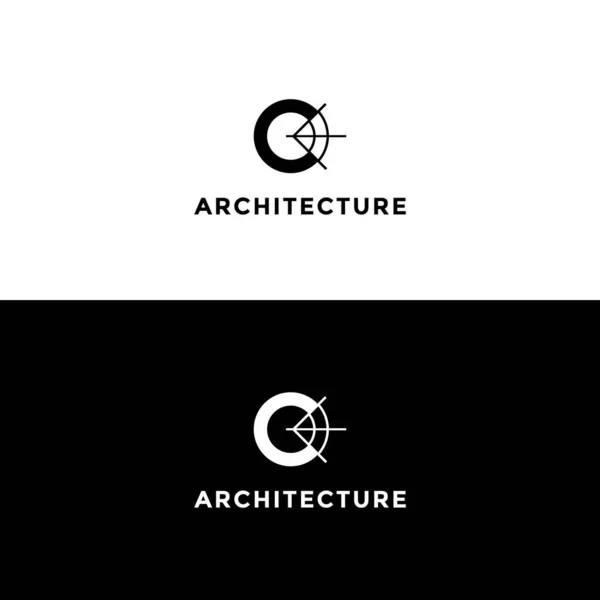Monogram Betű Logó Architektúra Minimalista Stílusban — Stock Vector