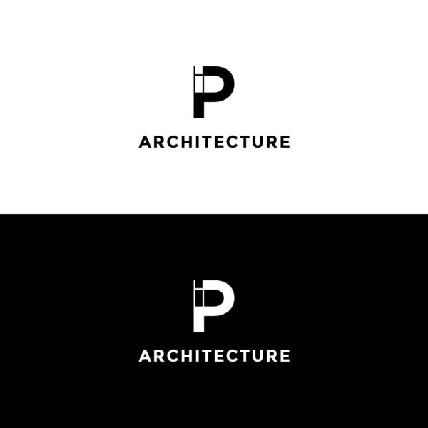 Monogram letter p logo architecture, with a minimalist style
