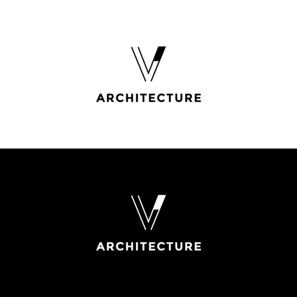 Monogram Letter Logo Architectuur Met Een Minimalistische Stijl — Stockvector