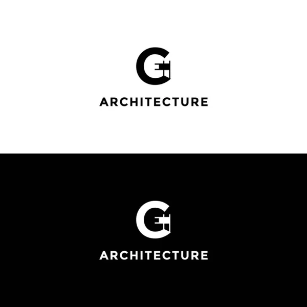 Monogramma Lettera Logo Architettura Con Uno Stile Minimalista — Vettoriale Stock