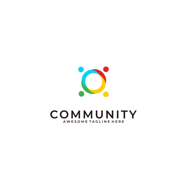 Logotipo Social Comunidade Moderna — Vetor de Stock