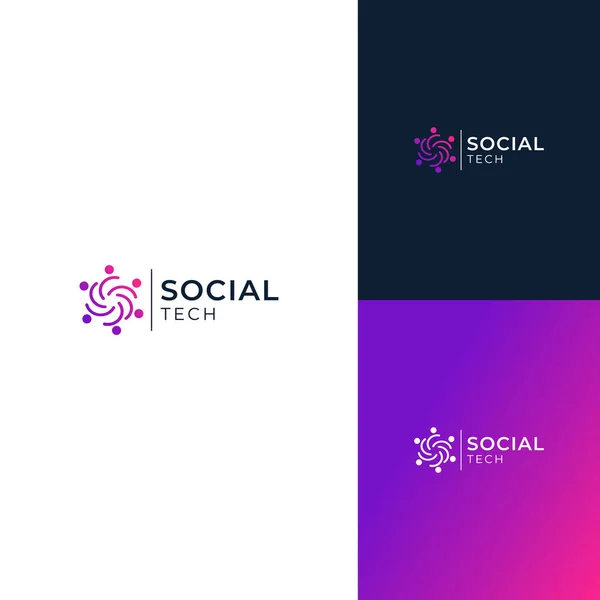 Logotipo Social Comunidade Moderna — Vetor de Stock