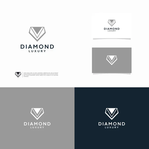 Logotipo Lujo Diamantes Con Estilo Minimalista — Archivo Imágenes Vectoriales