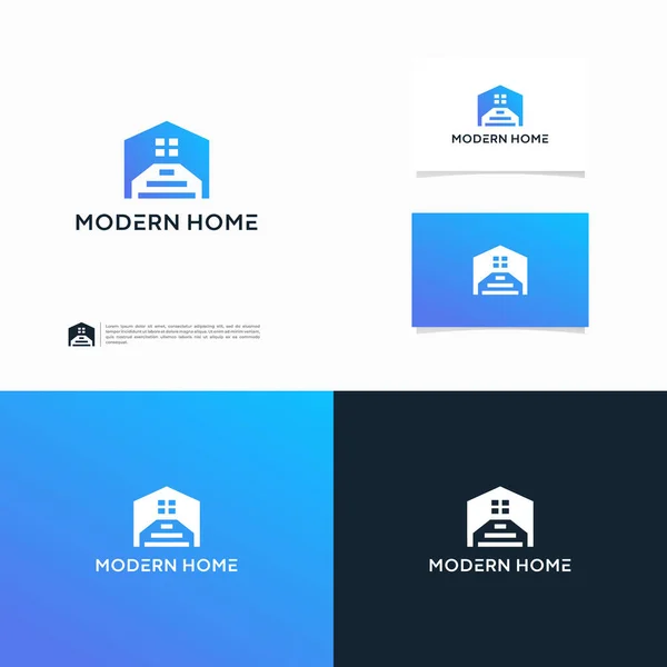 現代の家や家のアイコンのロゴモダンなテンプレート — ストックベクタ