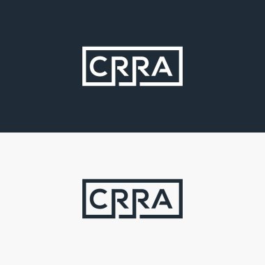Crra ilk kare logo tasarımı. Kare kare logo vektörü. koyu ve beyaz arkaplan