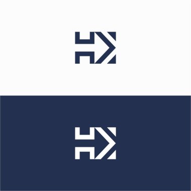 kh Arrow harfli logo, yaratıcı logo ilhamı, modern logo şablonu, element logosu, konsept logo vektörü.