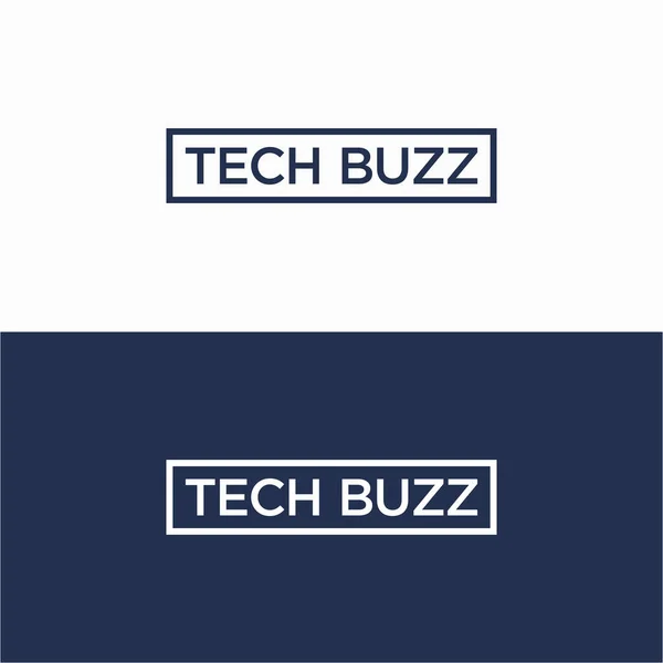 Techbuzz Palavra Quadrado Logotipo Design Quadro Quadrado Logotipo Vetor Forma —  Vetores de Stock